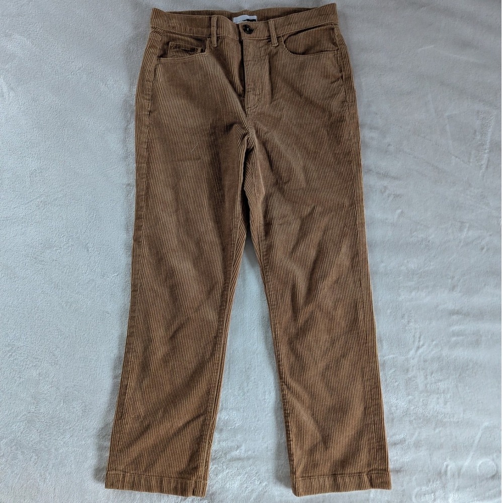 Loft Corduroy Pants Tan Camel Straight Leg Five Pocket Casual Sz 28/6 Fall